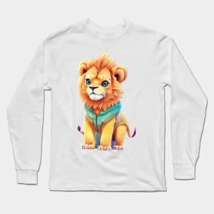 colorful cute lion Long Sleeve T-Shirt